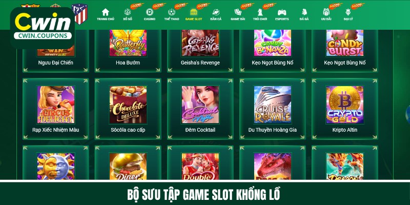 Bộ sưu tập game slot khổng lồ lên tới hàng trăm sản phẩm