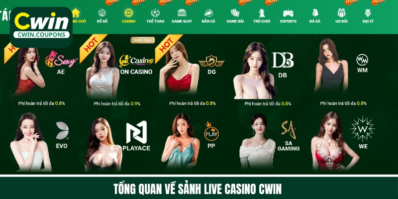 Danh mục live casino được nhà cái Cwin tích hợp từ 2016