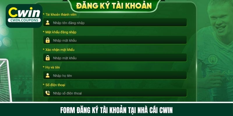 Form đăng ký tài khoản tại nhà cái Cwin